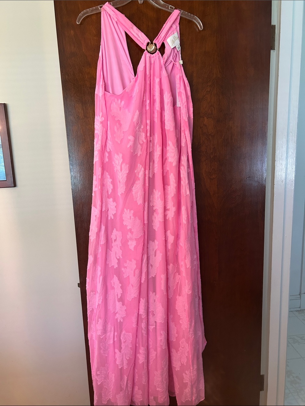 Lilly Pulitzer, Clairabel, Pink Floral Halter-Style Maxi Dress - Picture 6 of 9
